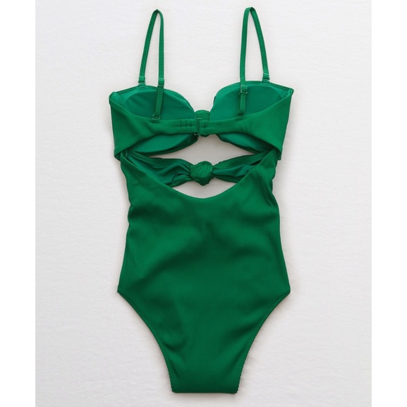 NEW Aerie ribbed triple knot one piece swimsuit 💚 - Picture 4 of 13